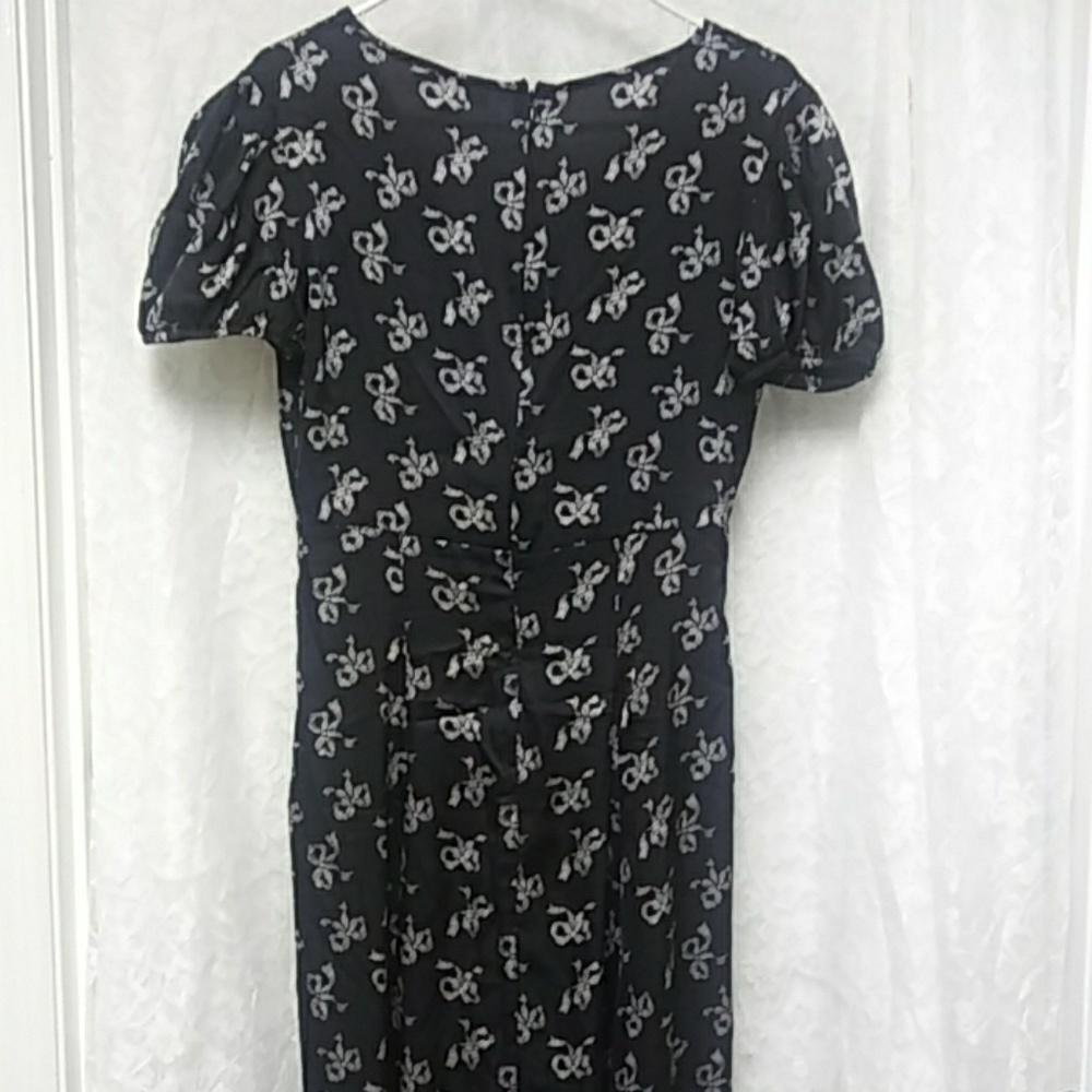 Black Novelty Bow Retro Style Slip Dress Gothic Punk Sexy Elegant Dark whimsical - Picture 9 of 10